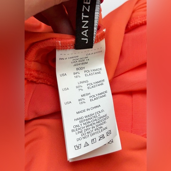 Jantzen Temple Peach Tummy Control One Piece Swimsuit Size 14 NWT - Picture 7 of 7